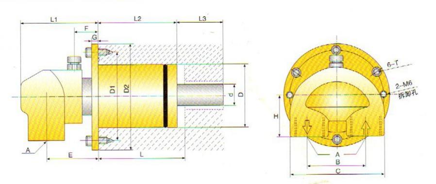 HMS20埋入式旋轉接頭規格尺寸
